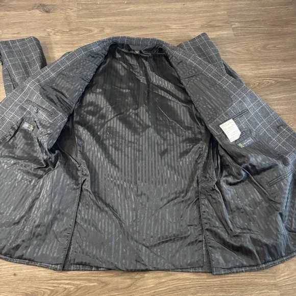 Baroni Couture Blazer Super 150's Wool Lanificio di Pray Grey Plaid 52R